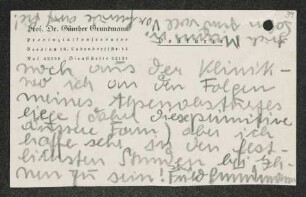 Brief von Elfriede Grundmann an Gerhart Hauptmann