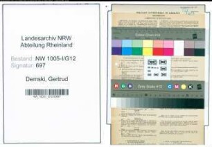 Entnazifizierung Gertrud Demski , geb. 21.07.1911 (Kuechenhilfe)