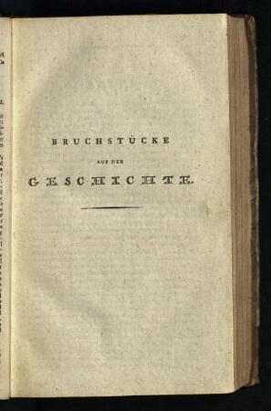 Bruchstücke aus der Geschichte