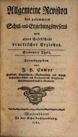 Allgemeine Revision des gesammten Schul- und Erziehungswesens, 7