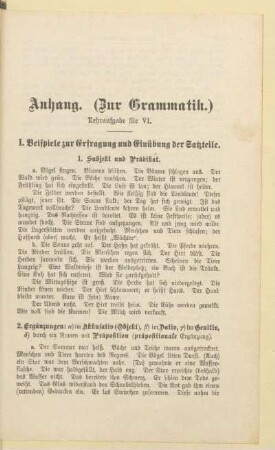 Anhang. (Zur Grammatik.)