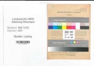 Entnazifizierung Ludwig Mueller , geb. 23.07.1885 (Obersteuersekretaer)