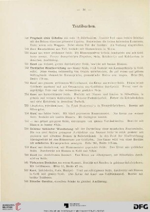 Textilsachen (Nr. 748-787)