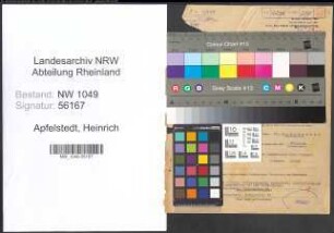 Entnazifizierung Heinrich Apfelstedt , geb. 14.07.1901 (Referent)