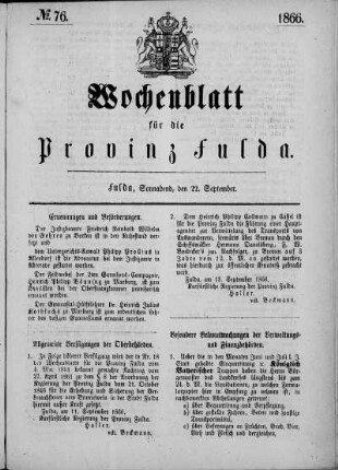 Nr. 76, Ausgabe vom 22. September 1866