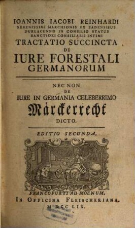 Tractatio succincta de iure forestali Germanorum
