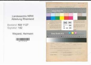 Entnazifizierung Hermann Weyand , geb. 23.09.1904 (Posthalter)