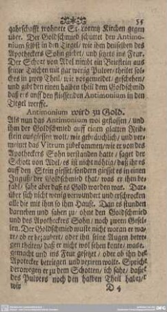 Antimonium wird zu Gold.