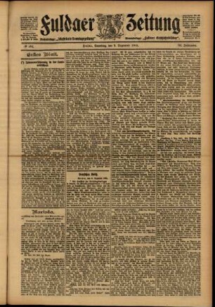 Erste Ausgabe vom Samstag, den 09. Dezember 1905.