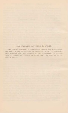 Flat palm-leaf hat worn by women