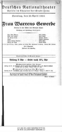 Frau Warrens Gewerbe