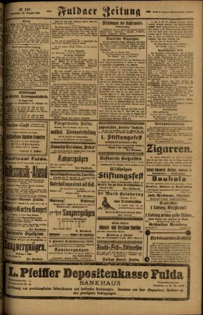 Zweite Ausgabe vom Samstag, den 16. August 1919.