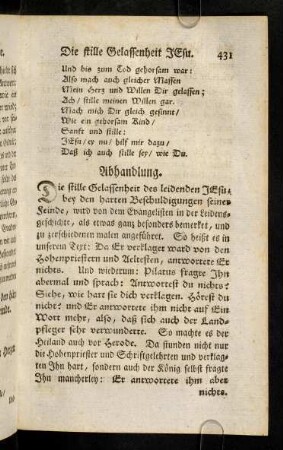 431-441, Die stille Gelassenheit des leidenden Jesu bey den ...