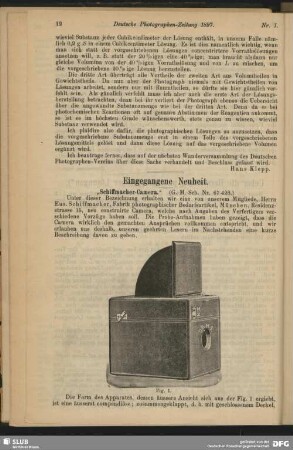 Eingegangene Neuheit