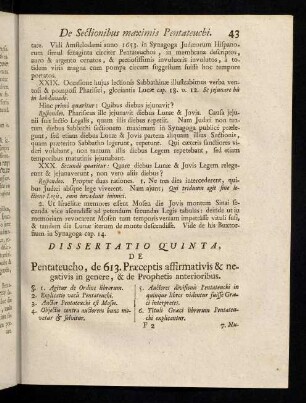 43-55, Dissertatio Quinta