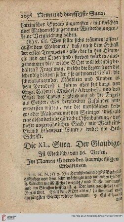 Die XL. Sura: Der Glaubige