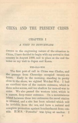 Chapter I. A visit to Newchwang