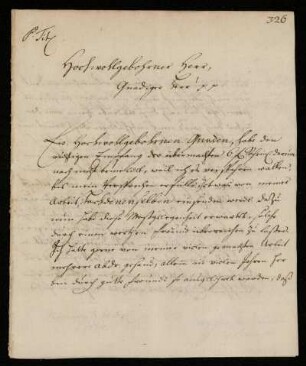 Brief von Georg Lichtensteger an Johann Friedrich von Uffenbach. Nürnberg, 30.8.1765
