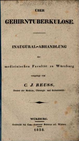 Über Gehirntuberkulose : Inaug.-Abh.