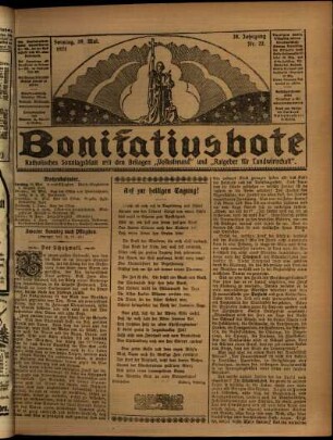 Ausgabe vom Sonntag, den 29. Mai 1921.