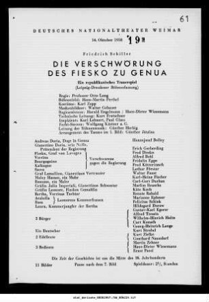 Die Verschwörung des Fiesko zu Genua