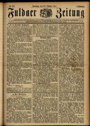 Ausgabe vom Dienstag, den 27. Oktober 1891.