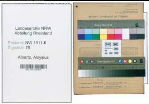 Entnazifizierung Aloysius Albertz , geb. 27.12.1893 ()