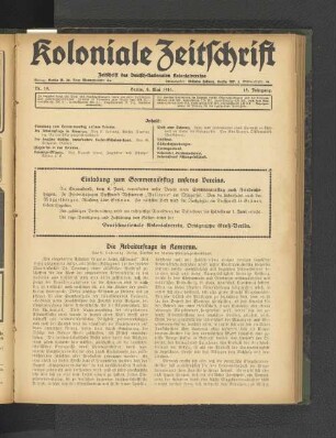 Die Arbeiterfrage in Kamerun.