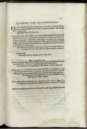 Approbationes trium fuperiorum Librorum.