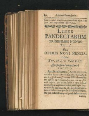 Liber Pandectarum Trigesimus Nonus.