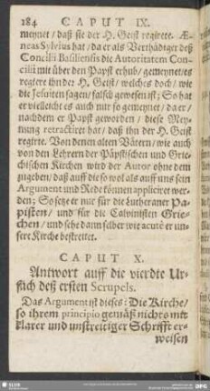 Caput X. Antwort auff die vierdte Ursach deß ersten Scrupels