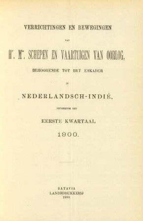 Eerste kwartaal 1900