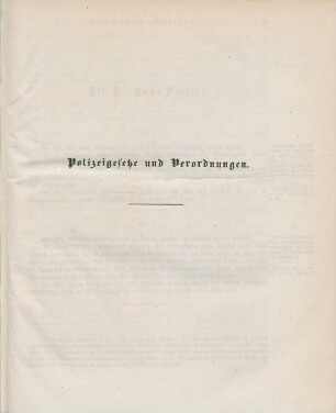 Polizeigesetze und Verordnungen.