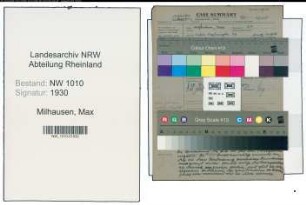 Entnazifizierung Max Milhausen , geb. 28.08.1891 (Ingenieur)