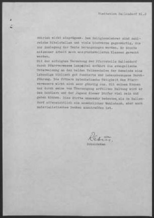 Ballendorf und Börslingen: Visitationsbericht mit Pfarrbericht 1963