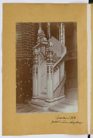 St. Nicolai, Berlin-Spandau: Ansicht Kanzel (aus: Skizzen- und Fotoalbum 28)