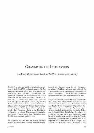 Grammatik und Interaktion