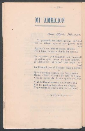 Mi ambición : Para Alberto Milanessi.