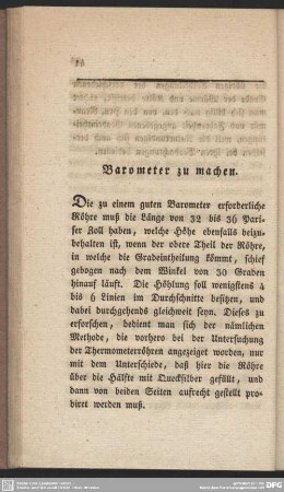 Barometer zu machen