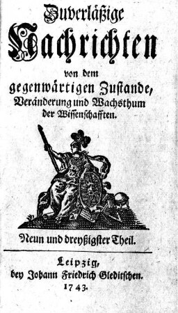 Neun und dreyßigster Theil.