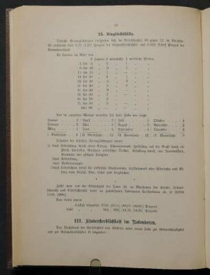 III. Kindersterblichkeit im Besonderen.