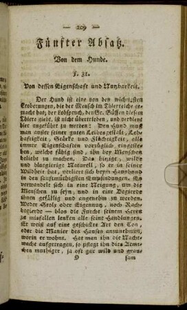 Fünfter Absatz. Von dem Hunde.