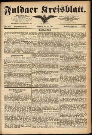 Ausgabe vom Dienstag, den 15. Juli 1902.