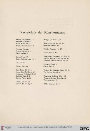 Verzeichnis der Künstlernamen