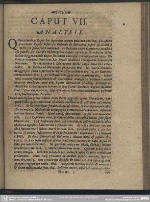 Caput VII. [Analysis, Explicatio Textus, Quaestiones, Loci Communes]