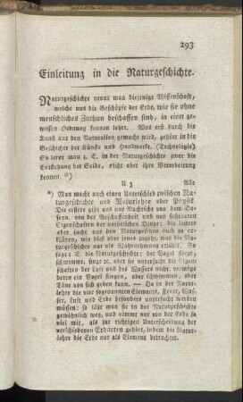 Einleitung in die Naturgeschichte.