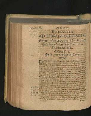 Responsio Ad Librum Septimum ... De Vero sensu sacrae scripturae & Controversiarum decisione.