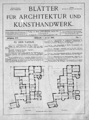 No. 1, 1. Januar 1903
