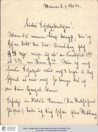 Brief vom 07.10.1906