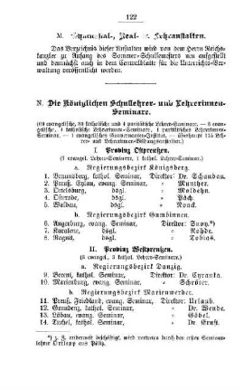 Die Königlichen Schullehrer- und Lehrerinnen-Seminare